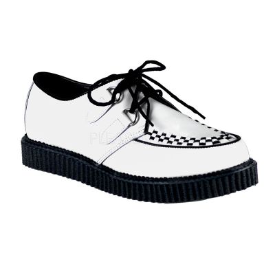 CREEPER 602 1 P F Gothic Rockabilly Punk White Leather Creeper