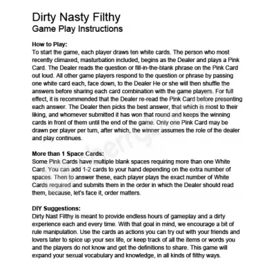 Dirty Nasty Filthy Game