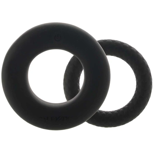 Link Up Optimum Vibrating Cock Ring Set Black — image 6 of 8