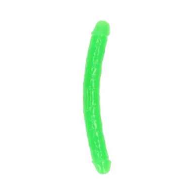 Couples Dildos Realrock Glow In The Dark Double Dong 12 In Dual ended Dildo Neon Green