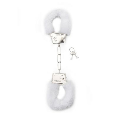Shots Toys Furry Handcuffs White White