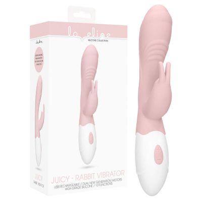 Loveline Juicy Pink 19 5 cm USB Rechargeable Rabbit Vibrator