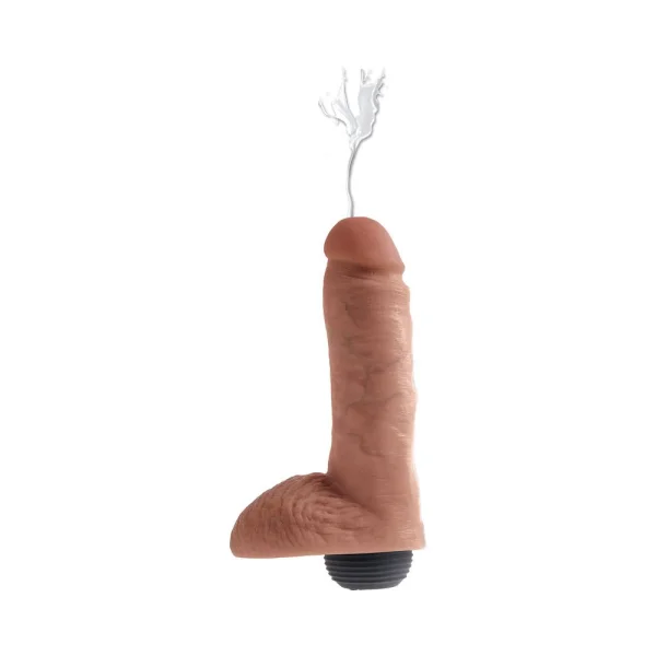 King Cock 8in Squirting Cock With Balls Tan