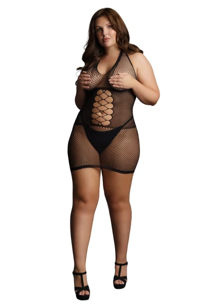 Le Desir Peek-A-Boo Fishnet Dress - Queen Size