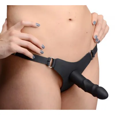 Strap U Elevate Silicone Strap On With Dildo Black