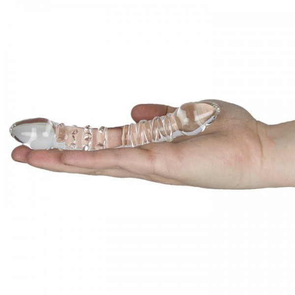 Glacier Glass Clear Spiral and Dot Dual-Sided Dildo – 5.5 Inch — image 4 of 5