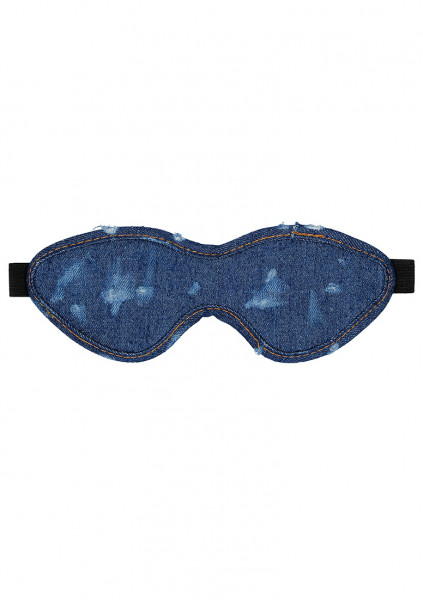 Denim Eye Mask - Roughend Denim Style - Blue - Kinky BDSM Toys