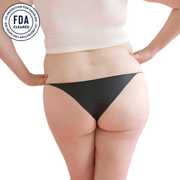 Lorals for Protection Silky Latex Single Use Barrier Undies - Black Bikini Style, 4 Pack