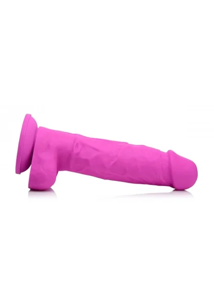 Strap U Power Pecker 7" Silicone Suction Cup Dildo With Balls - Pink