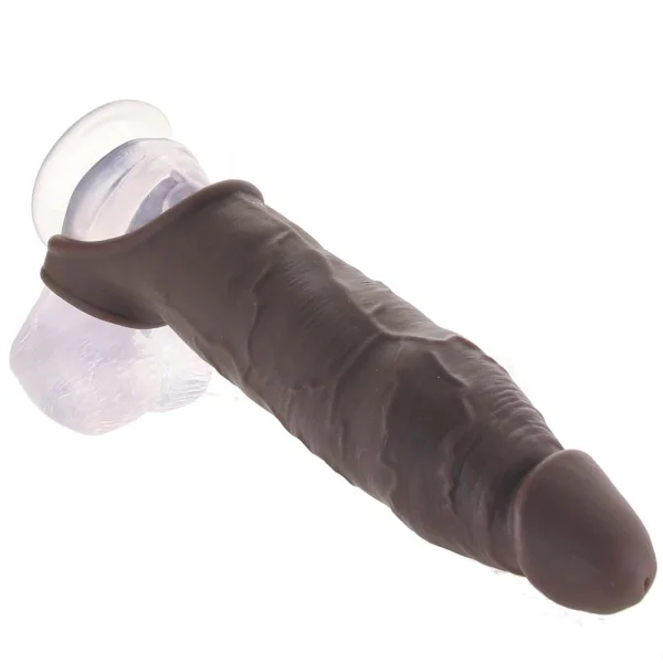Fantasy X-tensions Elite Silicone 7" Penis Extension With Ball Strap & 3" Removable Extender  - Chocolate