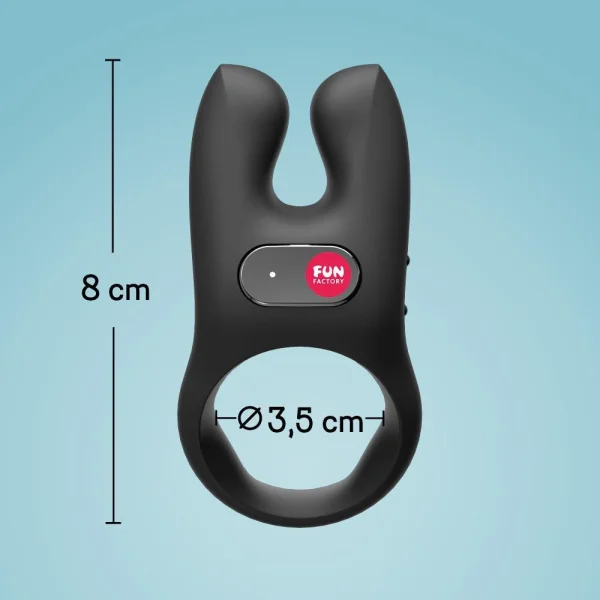 Fun Factory NOS Vibrating Silicone Cock Ring - Black
