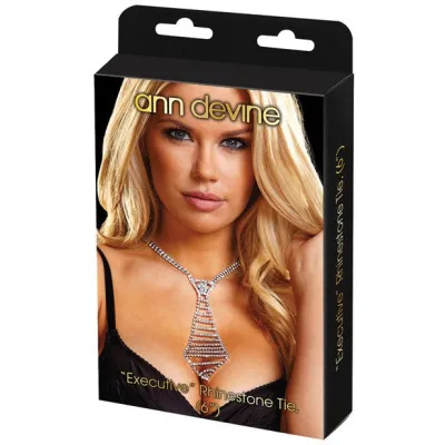 Ann Devine executive rhinestone tie 6in