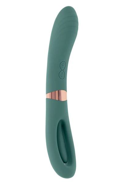 Chick Flick Waterproof Silicone Dual Ended Flickering Tongue G-Spot Vibrator By Evolved Novelties - Green
