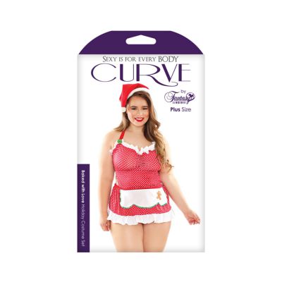 Santa s Helper Costume Set Hat Apron Back Dress And Ruffled Panty