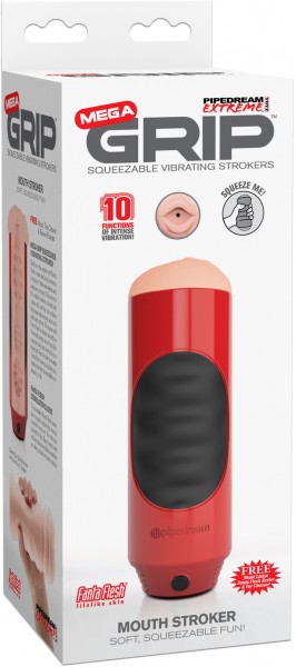 Mega Grip Vibrating Mouth Stroker