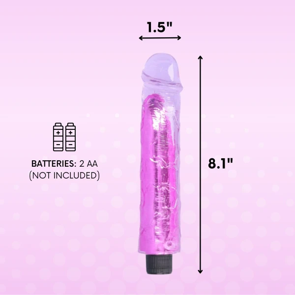 8 Inch Long Deep Penetration Vibrating Dildo