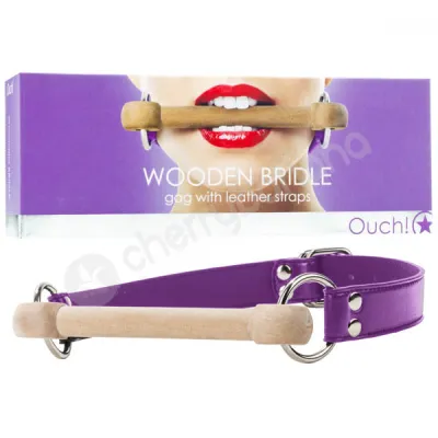 Ouch Purple Wooden Bridle Gag