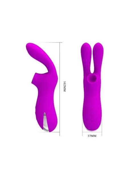Ralap Suction Vibrator  - Fuchsia - 6.4 Inch