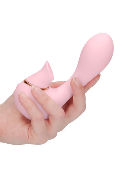 Shots Toys 5.5" Silicone Rabbit Vibrator with Air Wave Clitoral Stimulator