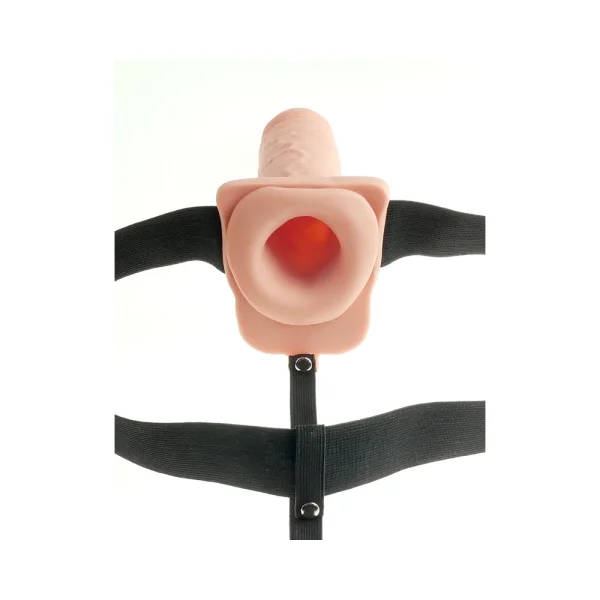 Fetish Fantasy 11in Hollow Rechargeable Strap-on With Balls, Flesh — image 6 of 16