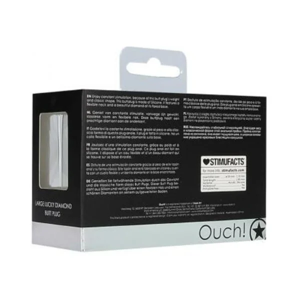 Ouch! Large Lucky Diamond Butt Plug - Black — image 4 of 9