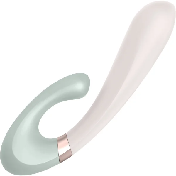 Satisfyer Heat Wave Rechargeable Warming App Enabled 12-Function Dual Stimulation Vibrator - Mint