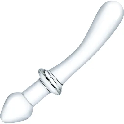 Glas 9 Classic Curved Dual Ended Glass Dildo Clear
