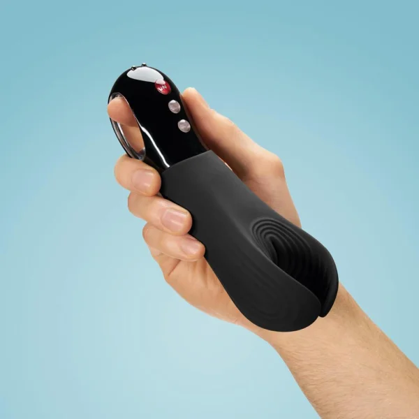 Fun Factory Manta Rechargeable Vibrating Male Stroker for Men - Black
