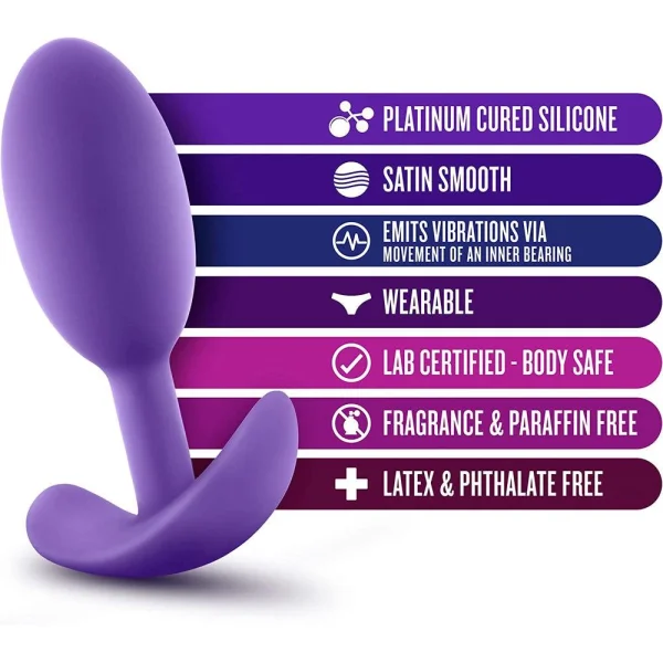 Luxe Wearable Vibra Slim Plug Medium Purple