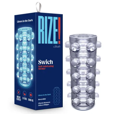 Rize Swich Glow in the Dark Self Lubricating Stroker Clear