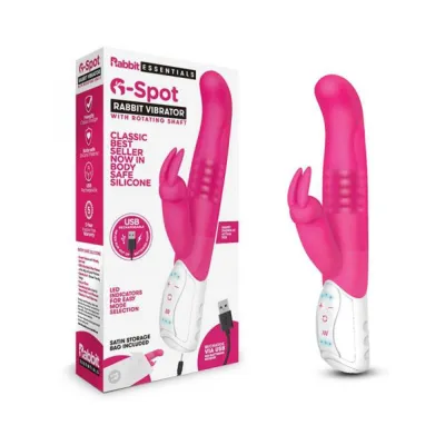 Rabbit Essentials G spot Rabbit Vibrator Hot Pink