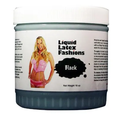Liquid Latex Body Paint Solid Black 16oz
