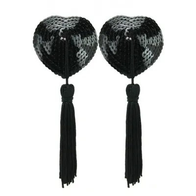 Sequined Heart Pasties With Tassels