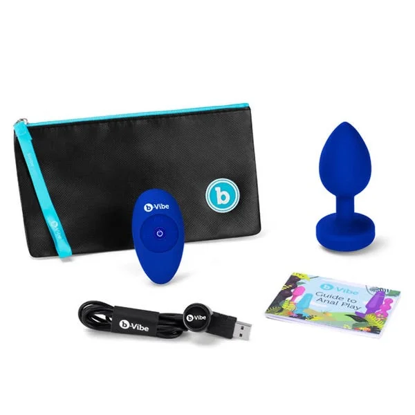 b-Vibe Vibrating Jewel Plug L/Xl Navy