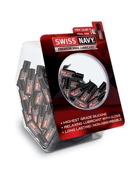 Swiss Navy Silicone Based Anal - 50 Count Bowl - 1 Oz. Bottles