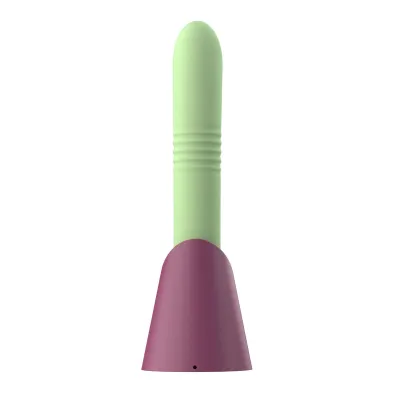The Coelho Telescopic Thrusting Silicone Rabbit Vibe with Charging Stand