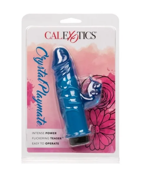 Crystal Playmate Vibrator - Blue - 3 Inch