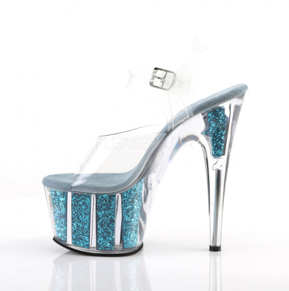 7 inches Heel, 2 3/4 inches PF Ankle Strap Sandal w/ Glitter Inserts — image 23 of 25