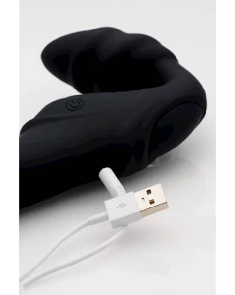 Pro Rider 9x 8.5" Vibrating Silicone Strapless Strap On With Remote Control - Black - 8.5 Inches