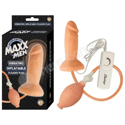 Maxx Men Flesh Vibrating Inflatable Pleaser Plug