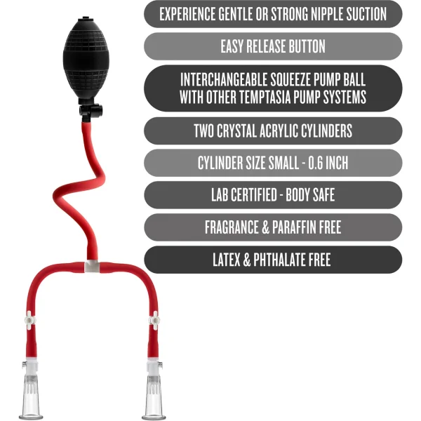 Blush Temptasia Nipple Squeeze Pump System