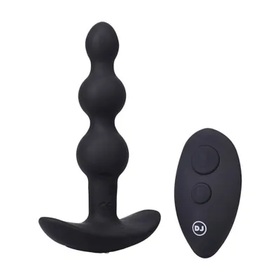 A play Beaded Rechargeable Silicone Anal Plug With Remote