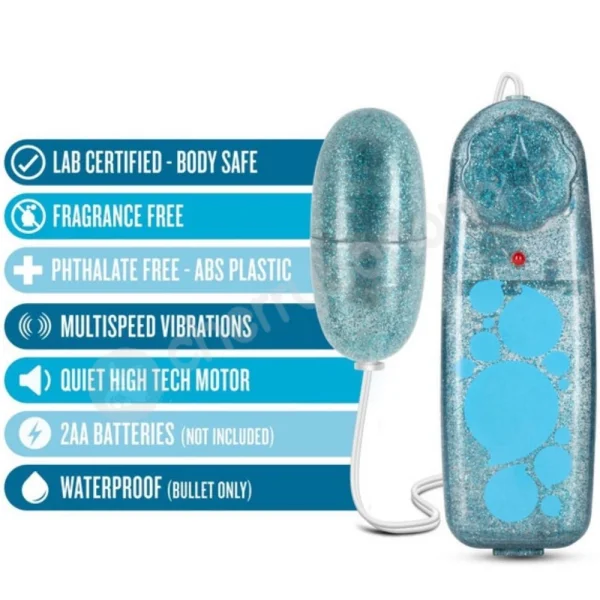 B Yours Glitter Blue Power Bullet With Controller