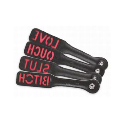 Leather 12 Inch Slapper Black Bitch