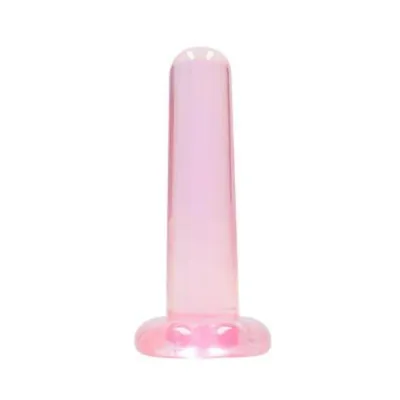 Realrock Crystal Clear Non realistic Dildo With Suction Cup 5 3 In Pink