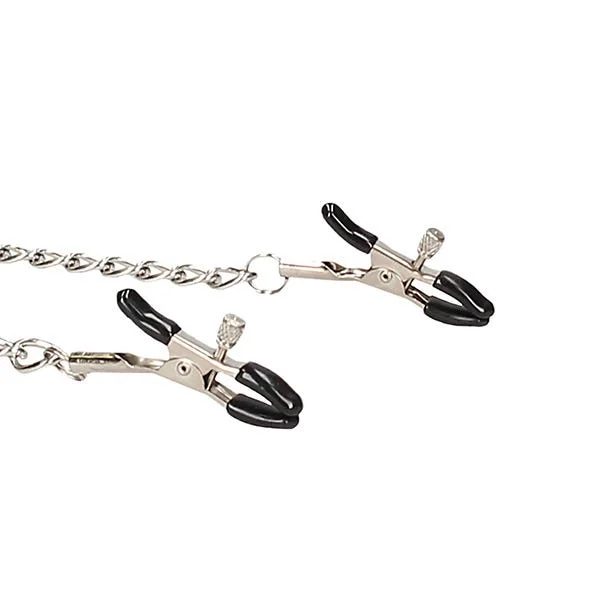 Ouch Black & White Breathable Gag With Nipple Clamps