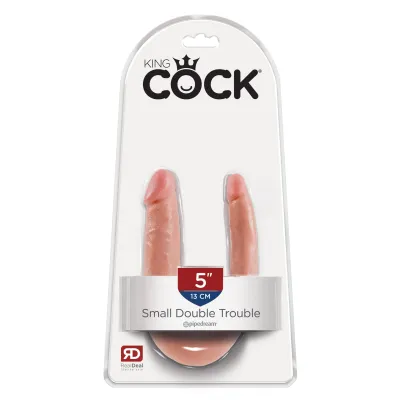 King Cock Small Double Trouble Flesh
