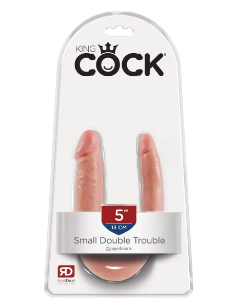 King Cock Small Double Trouble Flesh
