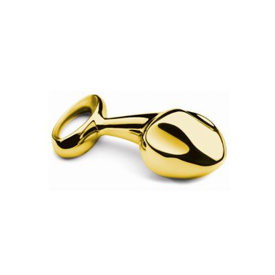 Curved Metal Butt Plug Gold Small