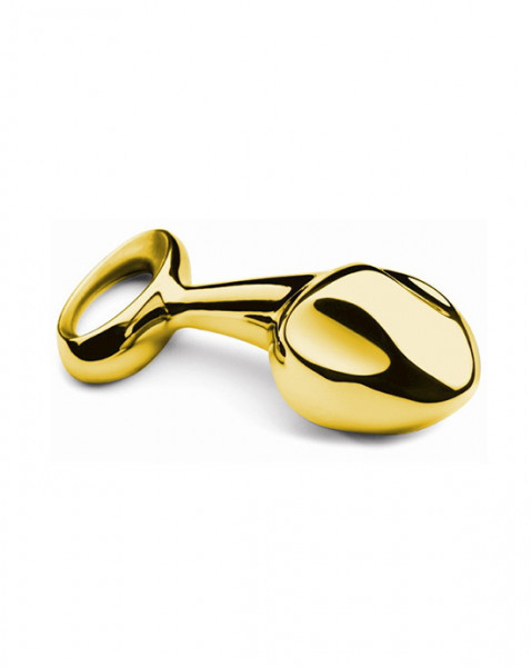 Curved Metal Butt Plug - Gold - Small